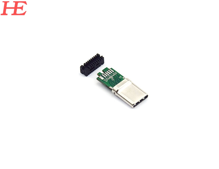 USB C/M 夹板0.8 黑LCP外壳不锈钢镀镍端子镀2U 弯端C-3 HZ(和展)6层板