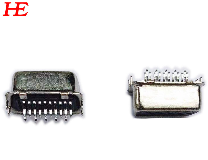 超薄VGA 15F 短体夹板1.6 黑PA9T铁壳镀镍