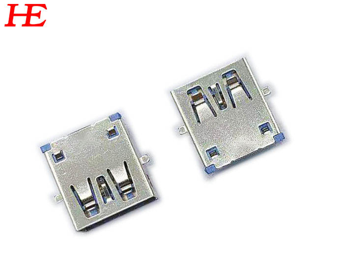 USB 3.0 A/F 沉板式 CH=2.06mm 蓝LCP 端子镀G/F 不锈钢镀镍
