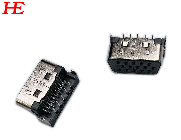 短体VGA 母反向沉板 CL0 黑LCP铁壳镀镍 卷装