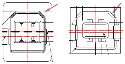 引脚顺序（左侧为Plug，右侧为Receptacle 2