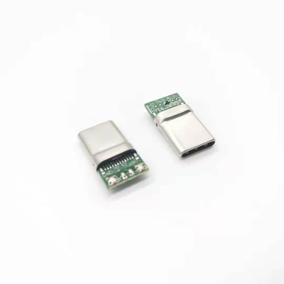 USB TYPE C CM夹板0.8拉伸款2.0板 黑LCP 外壳不锈钢镀镍 端子镀金2u
