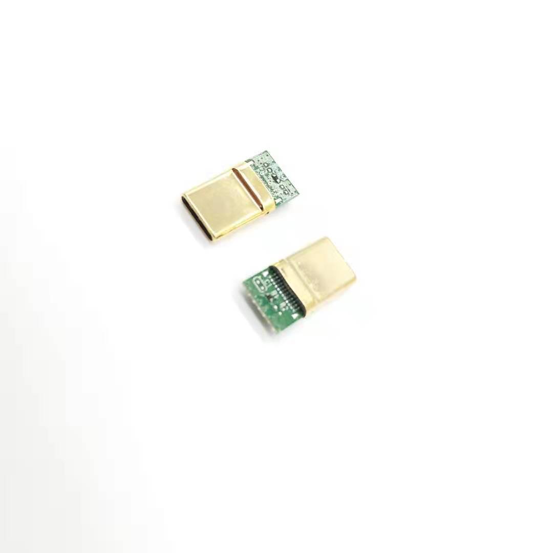 USB TYPE CM夹板0.8拉伸款2.0板 黑LCP外壳不锈钢镀金 端子镀金2u