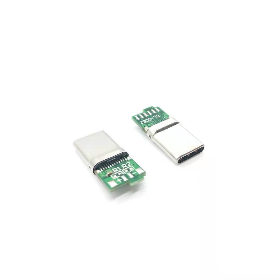 USB TYPE CMG夹板0.8拉伸款 黑LCP外壳不锈镀镍 端子镀金2u