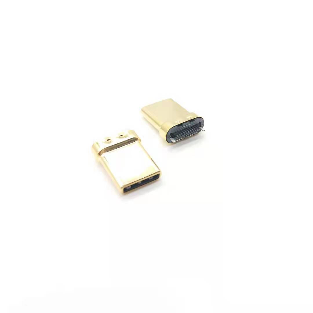 USB TYPE CM夹板0.8拉伸款 黑LCP外壳不锈钢镀金 端子镀金2u