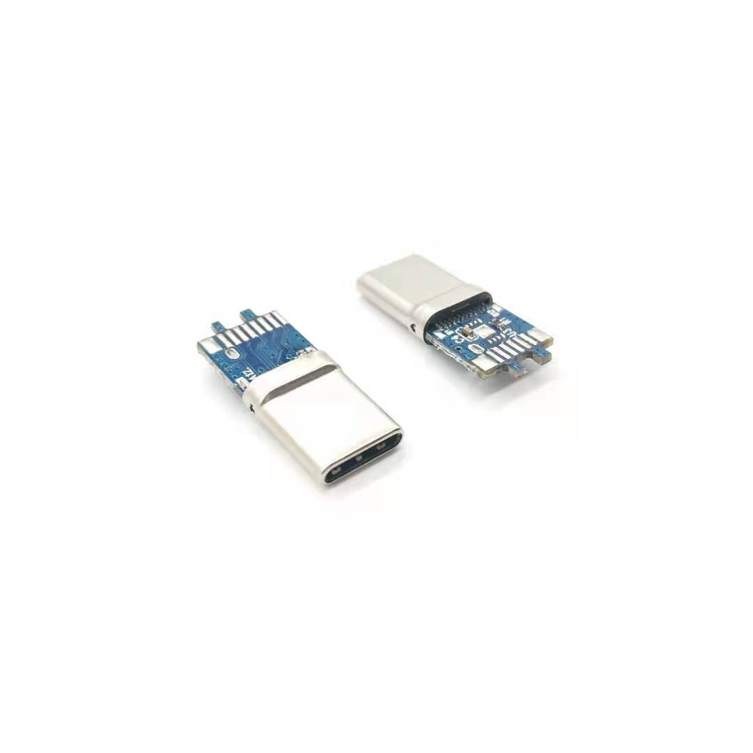 USB-Type-CM/夹板0.8拉伸款/C1=10NF/R1=0欧电阻/弯端/15卡勾 黑LCP/外壳不锈钢镀镍/磷铜C5191/端子镀金2u/