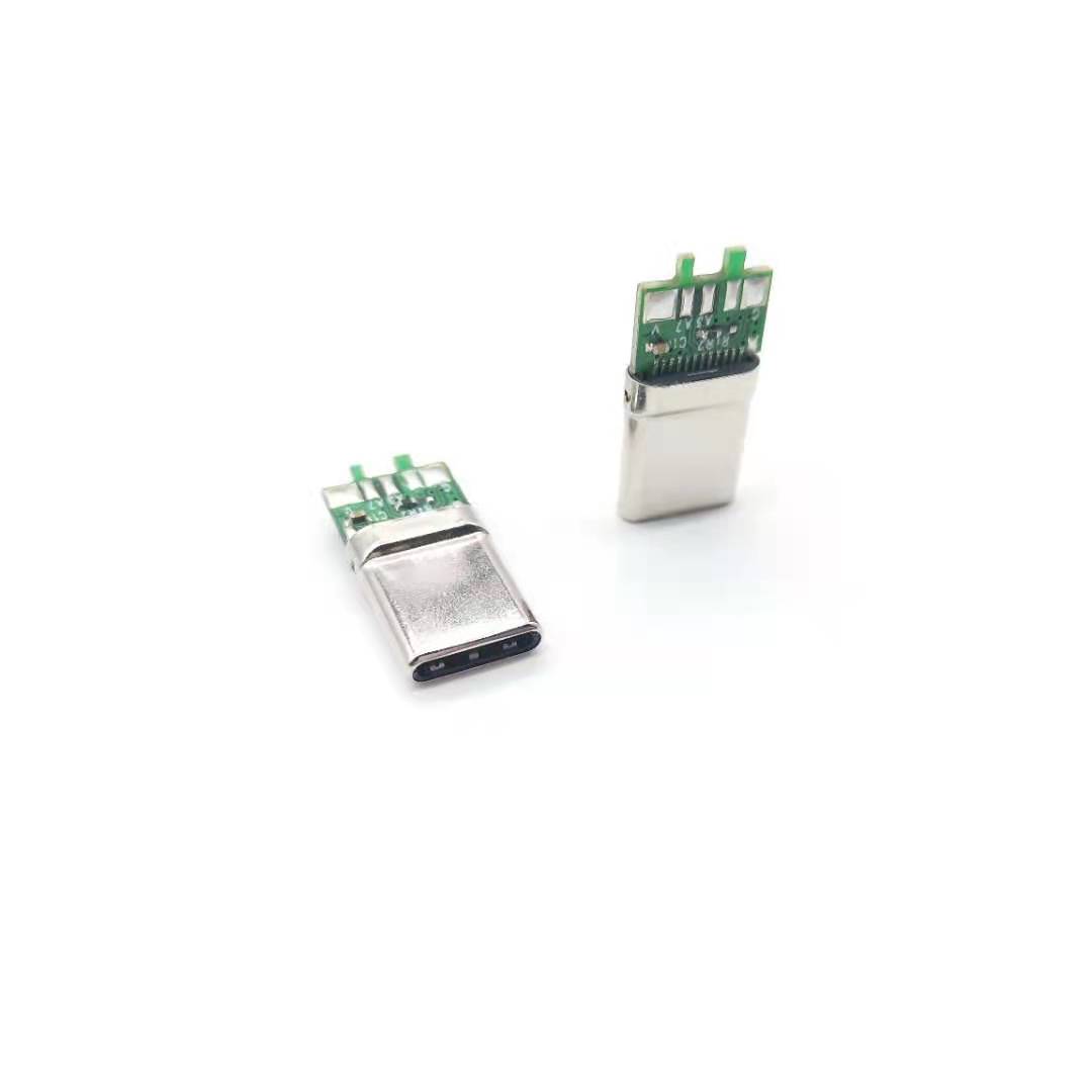 USB TYPE CM夹板0.8 黑LCP 不锈钢镀亮镍 端子镀金2u