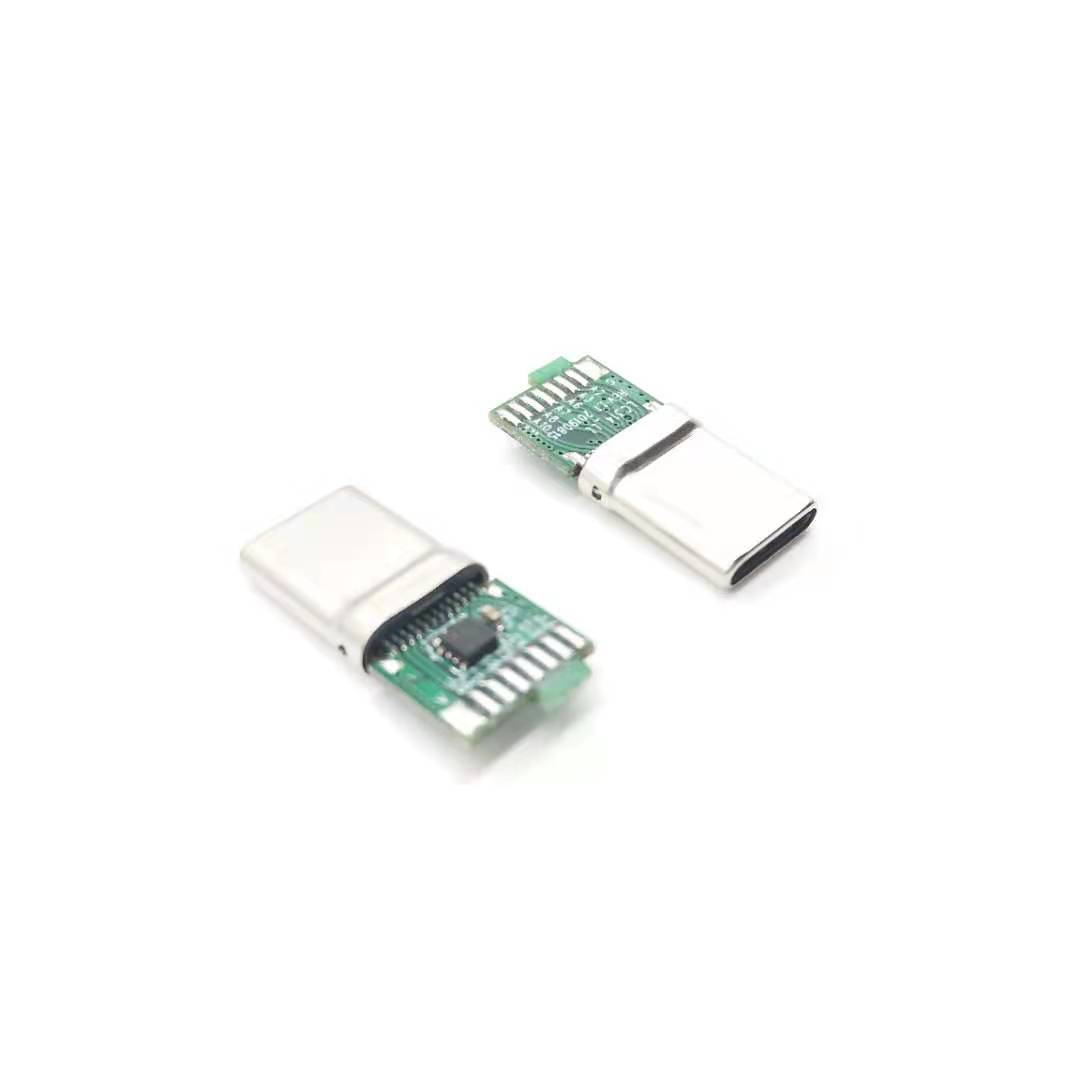 USB TYPE CM夹板0.8  3.1功能mark 芯 黑LCP 外壳不锈钢镀镍 端子镀金2u