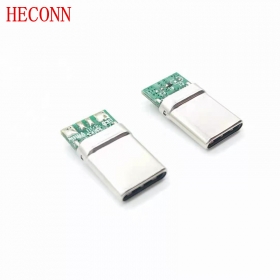 USB TYPE CM夹板0.8拉伸款 黑LCP外壳不锈镀镍端子镀金2u