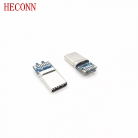 USB TYPE CM夹板0.8拉伸款 黑LCP外壳不锈钢镀镍 端子镀金
