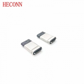 USB TYPE CM夹板0.8拉伸款 黑LCP 外壳不锈钢镍 端子镀金20u