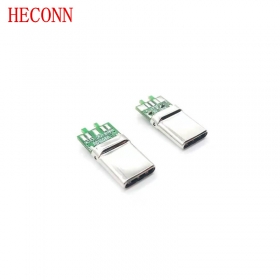 USB TYPE CM夹板0.8拉伸款 黑LCP不锈钢镀亮镍 端子镀金2u