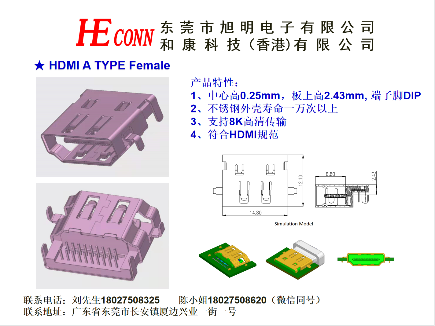 HDMI A TYPE Female