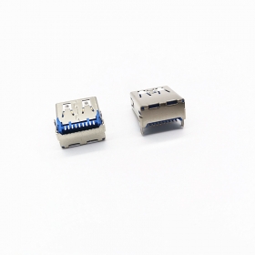 USB3.0/A/F板上SMT/H7.0短体L=14.45无卷边鱼叉角